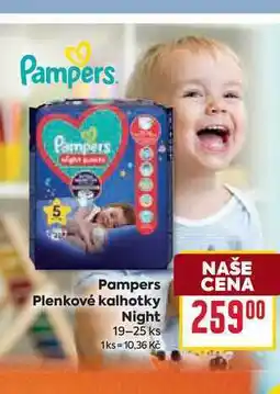 Billa Pampers Plenkové kalhotky Night 19-25 ks nabídka