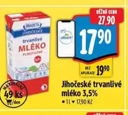Albert Jihočeské trvanlivé mléko 3,5% 1 l nabídka