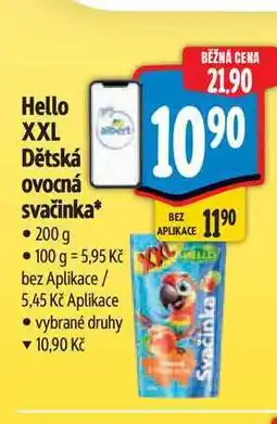 Albert Hello XXL Dětská ovocná svačinka 200 g nabídka