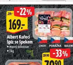 Albert Albert Kuřecí špíz se špekem 1 kg nabídka