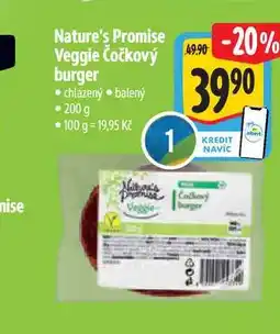 Albert Nature's Promise Veggie Čočkový burger 200 g nabídka