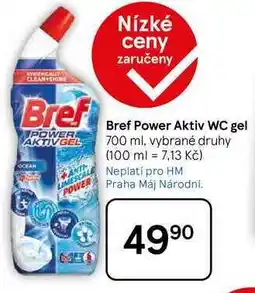 Tesco Bref Power Aktiv WC gel, 700 ml, vybrané druhy nabídka