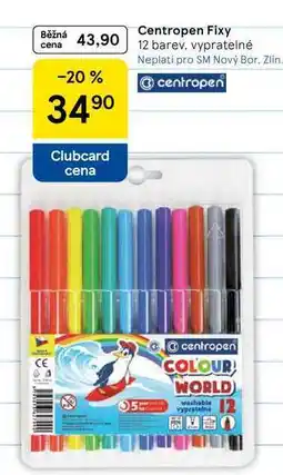 Tesco Centropen Fixy, 12 barev, vypratelné nabídka