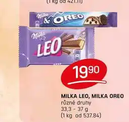 Flop MILKA LEO, MILKA OREO různé druhy 33,3- 37 g nabídka
