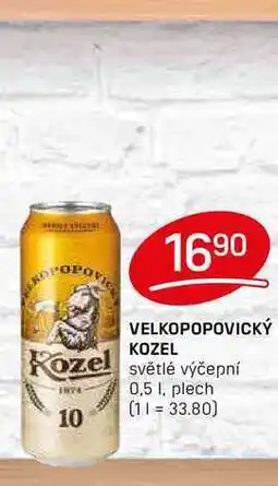 Flop VELKOPOPOVICKÝ KOZEL světlé výčepní 0,5l, plech nabídka