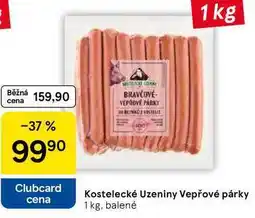 Tesco Kostelecké Uzeniny Vepřové párky, 1 kg, balené nabídka