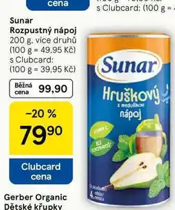 Tesco Sunar Rozpustný nápoj, 200 g, více druhů nabídka