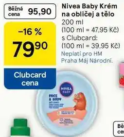 Tesco Nivea Baby Krém na obličej a tělo, 200 ml nabídka