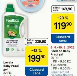 Tesco FeelEco Baby Prací gel, 25 PD nabídka