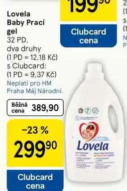 Tesco Lovela Baby Prací gel, 32 PD nabídka