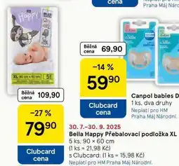 Tesco Bella Happy Přebalovací podložka XL, 5 ks, 90 x 60 cm nabídka