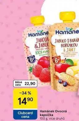 Tesco Hamánek Ovocná kapsička, 100 g, více druhů nabídka