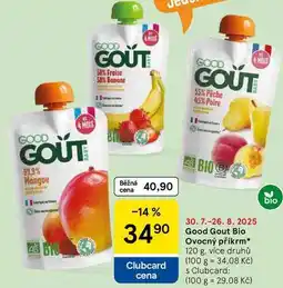 Tesco Good Gout Bio Ovocný příkrm, 120 g, více druhů nabídka