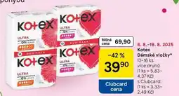 Tesco Kotex Dámské vložky, 12-16 ks. více druhů nabídka