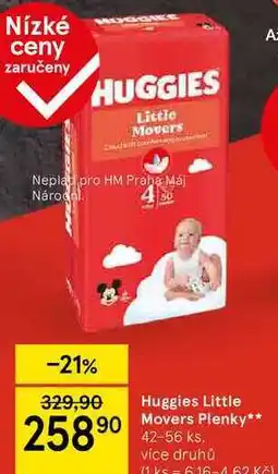 Tesco Huggies Little Movers Plenky, 42-56 ks, více druhů nabídka