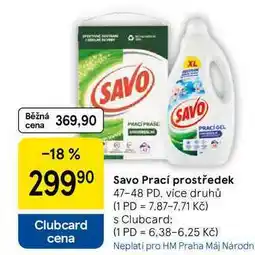 Tesco Savo Prací prostředek, 47-48 PD, více druhů nabídka