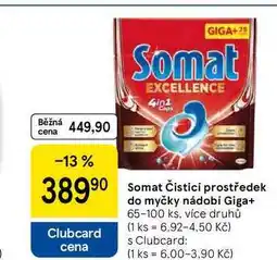 Tesco Somat Čisticí prostředek do myčky nádobí Giga+, 65-100 ks nabídka