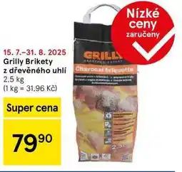 Tesco Grilly Brikety z dřevěného uhlí, 2.5 kg nabídka