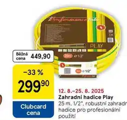 Tesco Zahradní hadice Play, 25 m, 1/2, robustní zahradní hadice pro profesionální použití nabídka