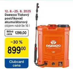 Tesco Daewoo Tlakový postřikovač akumulátorový, objem nádrže 16 l nabídka