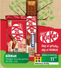 Tamda Foods KitKat 4Finger, Chunky tyčinka nabídka
