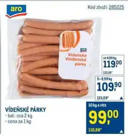 Makro Vídeňské párky* • nabídka
