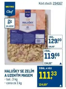 Makro Halušky se zelím a uzeným masem nabídka