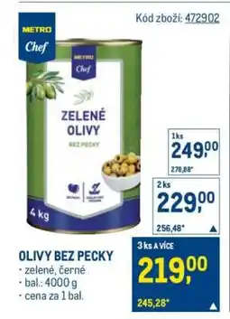 Makro Zelené olivy bez pecky nabídka