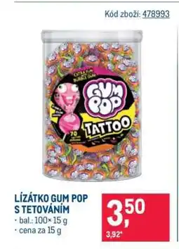 Makro Lízátko Gum Pop s tetováním nabídka
