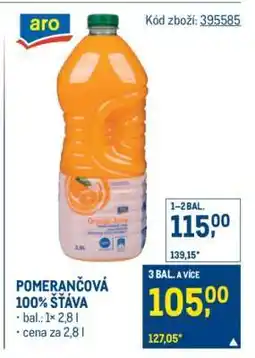 Makro Pomerančová 100% šťáva nabídka