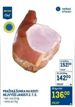 Makro PRAŽSKÁ ŠUNKA NA KOSTI NEJVYŠŠÍ JAKOSTI Z.T.S nabídka