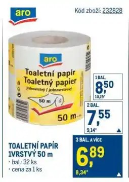 Makro TOALETNÍ PAPÍR 1VRSTVÝ 50 m nabídka
