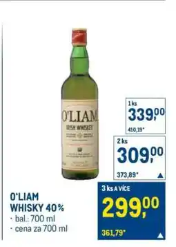 Makro O'LIAM WHISKY 40 % nabídka