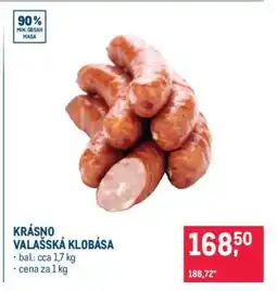 Makro KRÁSNO VALAŠSKÁ KLOBÁSA nabídka