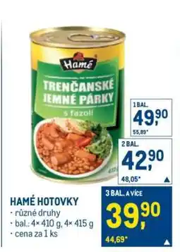 Makro Hamé hotovky nabídka