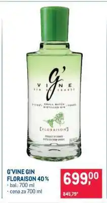 Makro G’VINE GIN FLORAISON 40 % nabídka