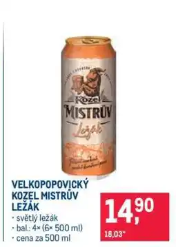Makro Velkopopovický Kozel Mistrův ležák nabídka