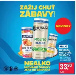 Makro REPUBLICA MOJITO, PIŇA COLADA 0 % nabídka