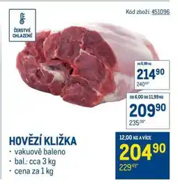 Makro Hovězí kližka nabídka