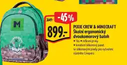Albert Pixie Crew Minecraft Školní ergonomický dvoukomorový batoh nabídka