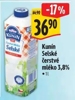 Albert Kunín Selské čerstvé mléko 3,8% nabídka