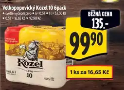 Albert Velkopopovický Kozel 10 – 6pack nabídka