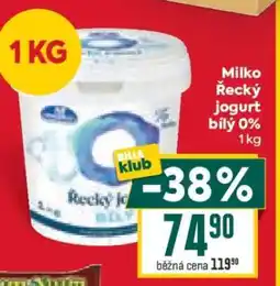 Billa Milko Řecký jogurt bílý 0% nabídka