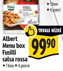 Albert Albert Menu box Fusilli salsa rossa nabídka