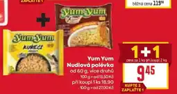 Billa Yum Yum Nudlová polévka nabídka