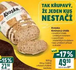 Billa Kvasko Kmínový chléb nabídka