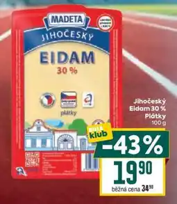 Billa Jihočeský eidam 30% plátky nabídka