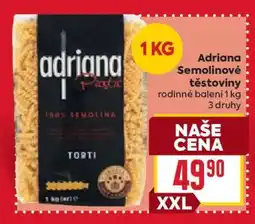 Billa Adriana Semolinové těstoviny nabídka