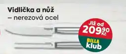 Billa Vidlička a nůž nabídka