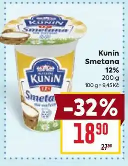 Billa Kunín Smetana 12% nabídka